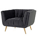 Richmond interiors FAUTEUIL HUXLEY Antraciet velvet / Geborsteld Goudkleur