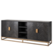 Richmond interiors DRESSOIR BLACKBONE Brass 4-deuren + open vak (Black)