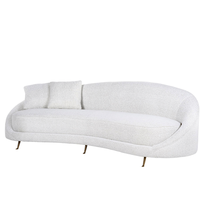 BANK BOURBORN  met 2 kussens Bouclé White