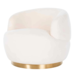 Richmond interiors DRAAIFAUTEUIL TEDDY Wit teddy stof / Geborsteld Goudkleur