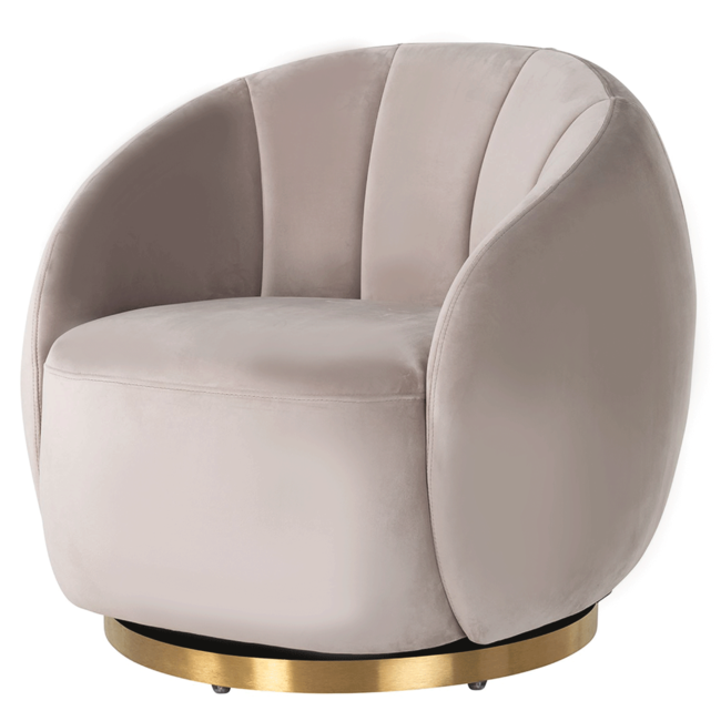 DRAAIFAUTEUIL JAGO Khaki Velvet / Brushed gold Quartz Khaki 903