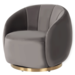 Richmond interiors DRAAIFAUTEUIL JAGO Stone Velvet / Brushed gold