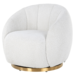 Richmond interiors DRAAIFAUTEUIL JAGO White Bouclé / Brushed gold