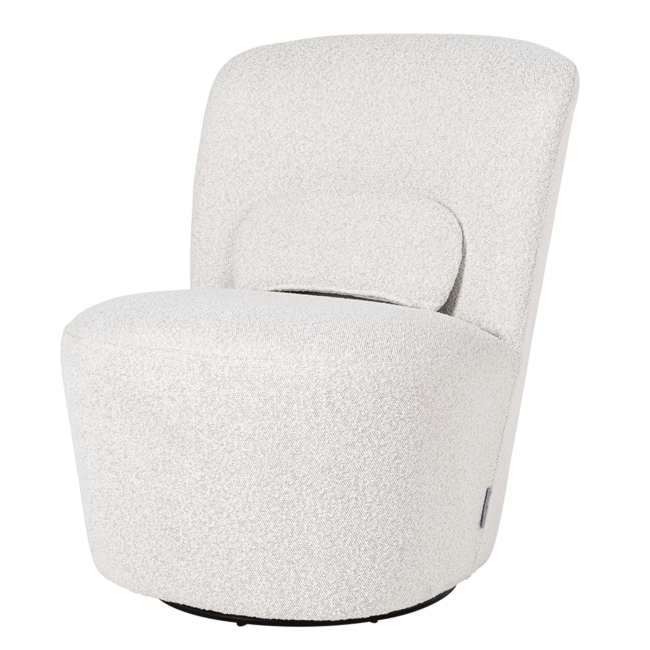 DRAAIFAUTEUIL LETITIA White Bouclé  (Copenhagen 900 Bouclé White)