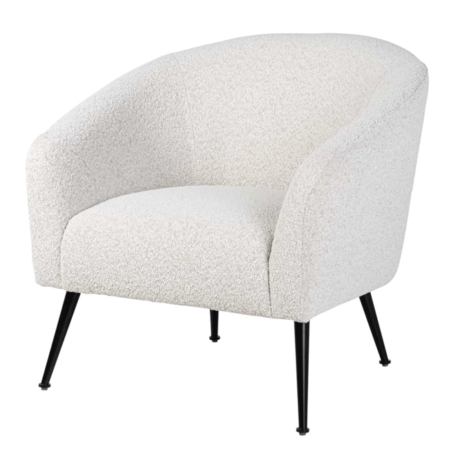 FAUTEUIL INOVA White Bouclé / Black (Copenhagen 900 Bouclé White)