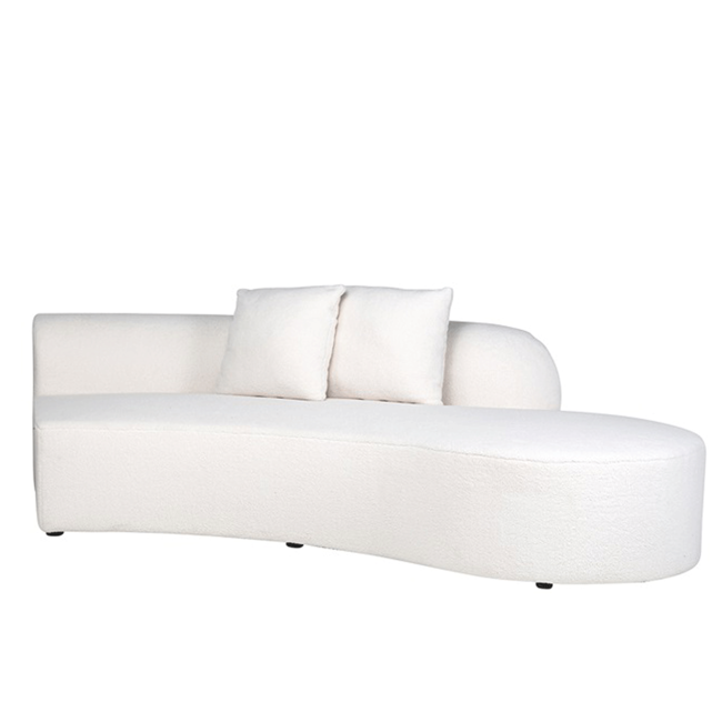 BANK GRAYSON OTTOMAN Rechts open end white furry  (Himalaya 900 white furry)