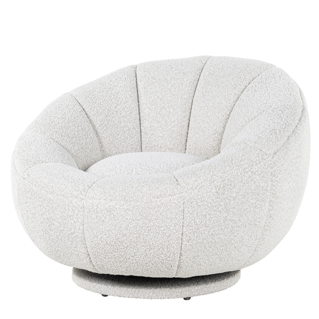 RONDE DRAAIFAUTEUIL white bouclé (Copenhagen 900 Bouclé White)