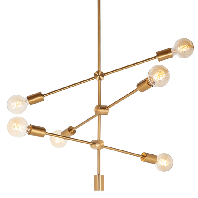 Richmond interiors HANGLAMP MATTIZ (Brushed Gold) 6 Spots