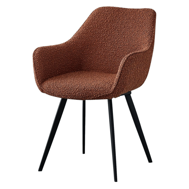 DINING CHAIR with ARM VILKEN Bouclé Brown