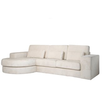 Richmond interiors BANK FELIX lounge links rond + 2,5 zitter white chenille