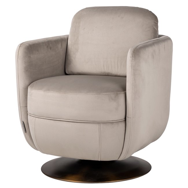 Richmond interiors DRAAIFAUTEUIL TURNER khaki velvet