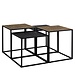 Richmond interiors SALONTAFEL ELY set van 4 (Black/gold) 80x80