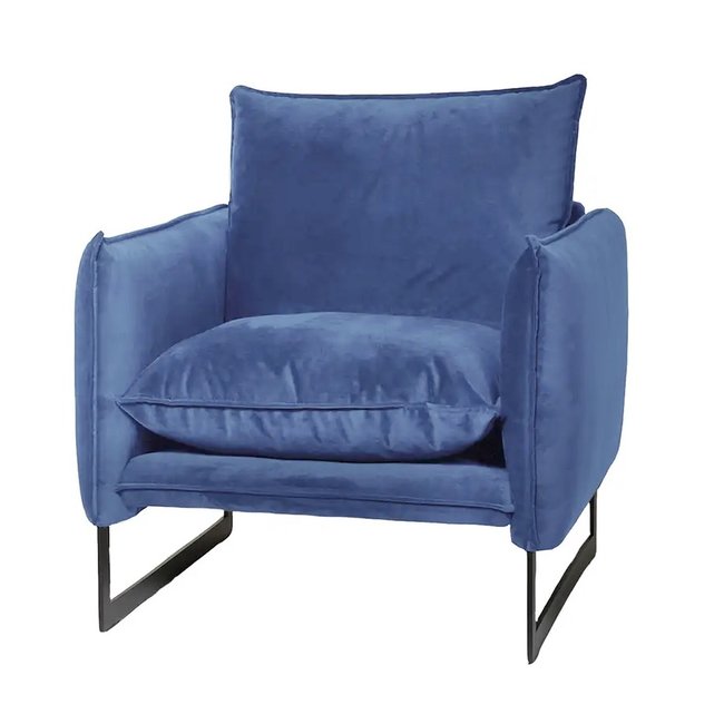 FAUTEUIL MILAN Denim Seven  velvet stof