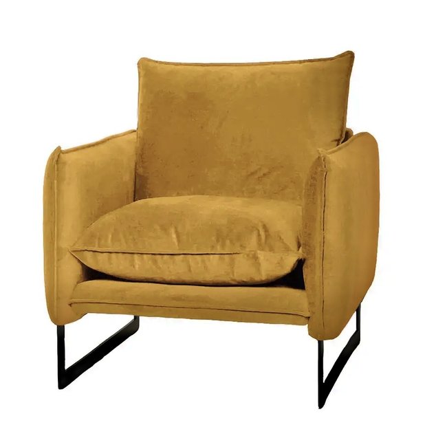 FAUTEUIL MILAN oker Seven  velvet stof