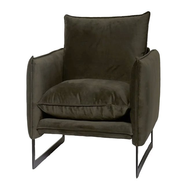 FAUTEUIL MILAN Hunter groen Seven  velvet stof