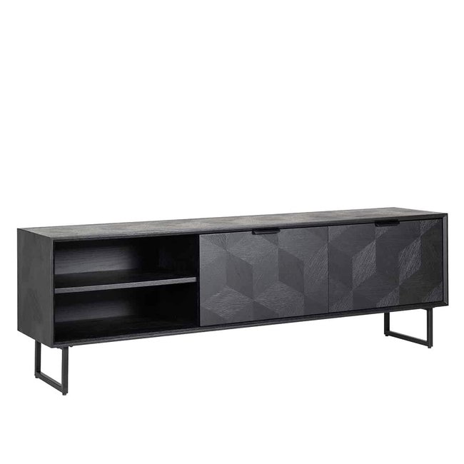 TV-MEUBEL BLAX Zwart visgraat motief 180x58cm