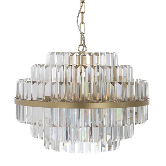 HANGLAMP DESIRE Geborsteld goudkleur met Glas