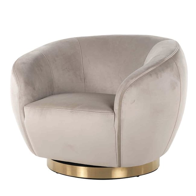 Richmond interiors DRAAIFAUTEUIL LAYLA khaki velvet