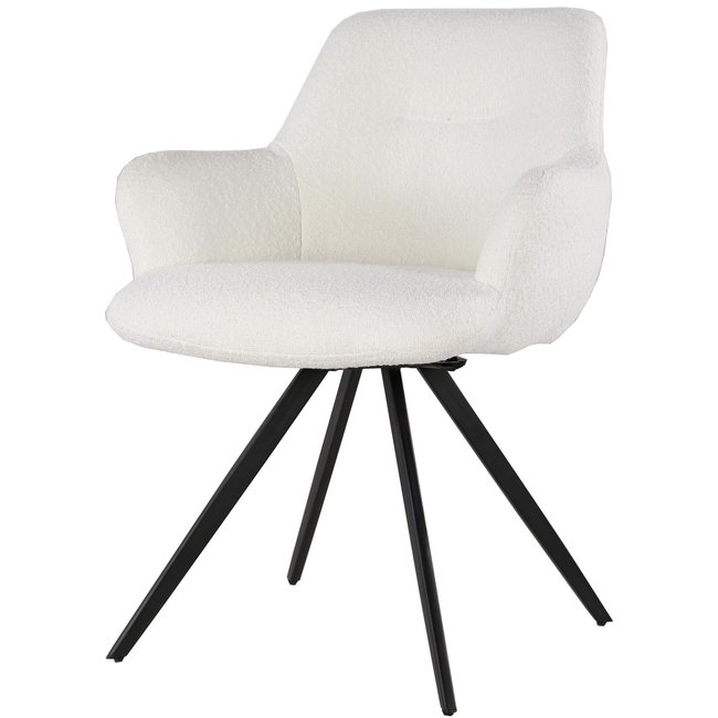 DINING CHAIR LORHA Bouclé White