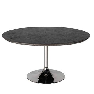 Richmond interiors EETTAFEL BLACKBONE Rond silver 140CM