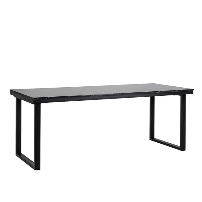 EETTAFEL BEAUMONT 200 zwart marmer tafelblad