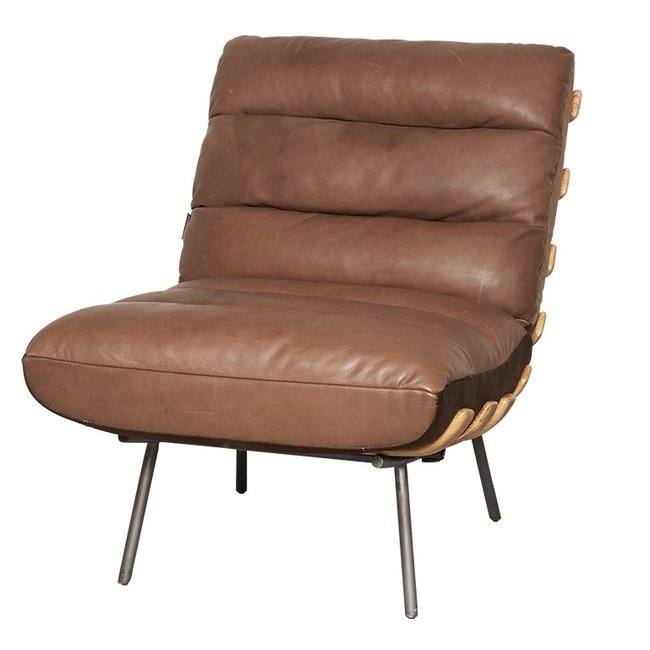 TEXAS FAUTEUIL Bruin leder