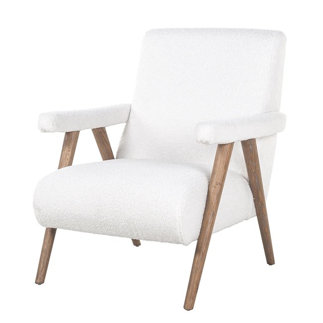 FAUTEUIL Bono white furry fire retardant (stof Himalaya 900 white furry)