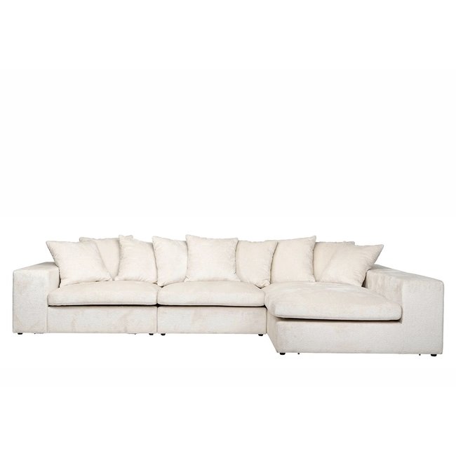 BANK ALCAZAR3-zits + lounge links/rechts white chenille (Bergen 900 white chenille)