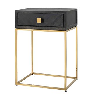 Richmond interiors NACHTKASTJE BLACKBONE gold 1-lade (Black rustic)