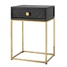 Richmond interiors NACHTKASTJE BLACKBONE gold 1-lade (Black rustic)