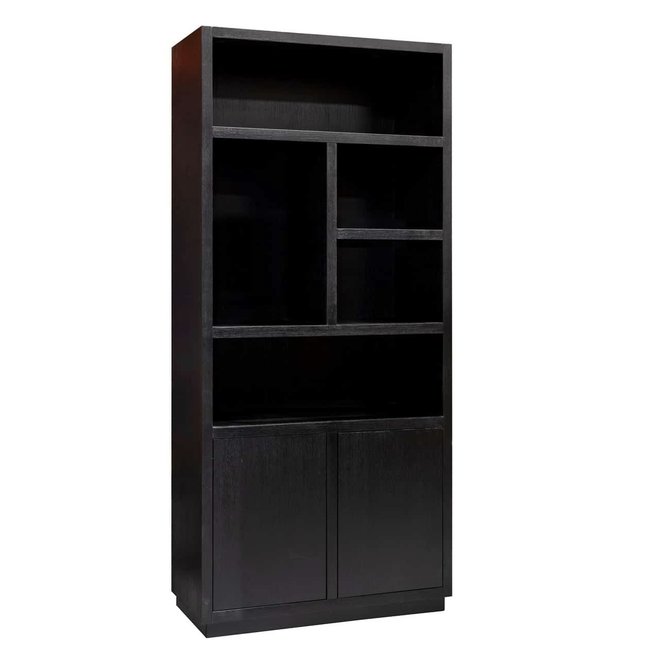 BOEKENKAST OAKURA 2-deuren (Black) 100x220cm