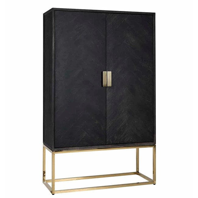 Richmond interiors WANDKAST BLACKBONE gold 2-deuren laag (Black rustic)