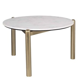 Richmond interiors SALONTAFEL JAEL Rond 76Ø Goud Wit Marmer