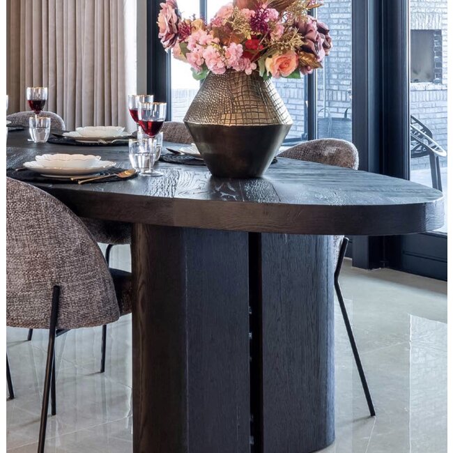 Richmond interiors EETTAFEL Lilly 330 ovaal (Dark coffee)