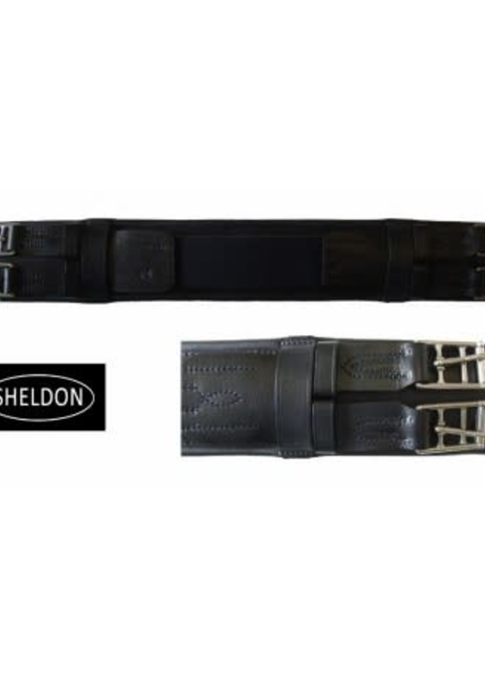 Sheldon Sheldon Padded Leather Dressage Girth with Elastic Centre
