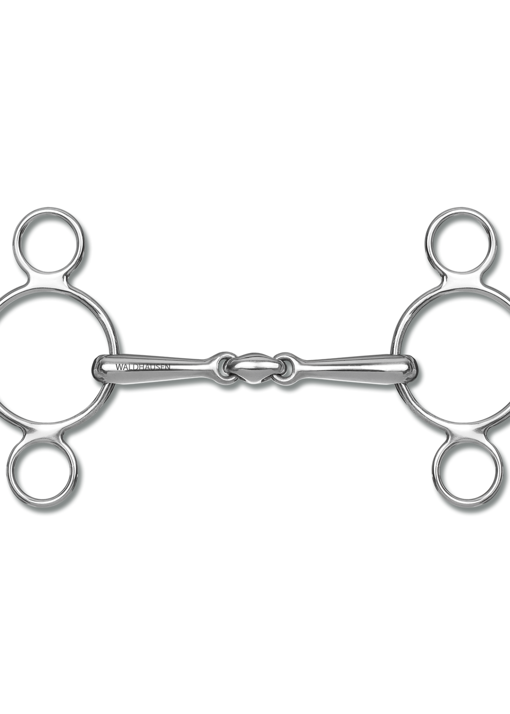 Waldhausen Waldhausen 3 Ring (2 Ring Gag Lozenge) Double Jointed 16 mm S/Steel Bit 14.5cm