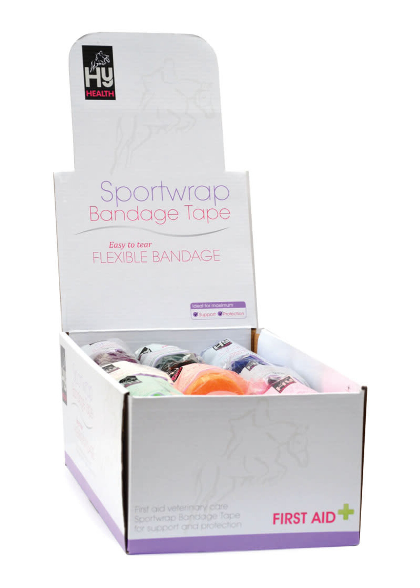 HY Equestrian HyHealth Sportwrap Cohesive Veterinary Bandage Assorted Colours  Box of 18