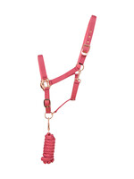 HY Equestrian Hy Rose Gold Fittings Headcollar & Lead Rope Set