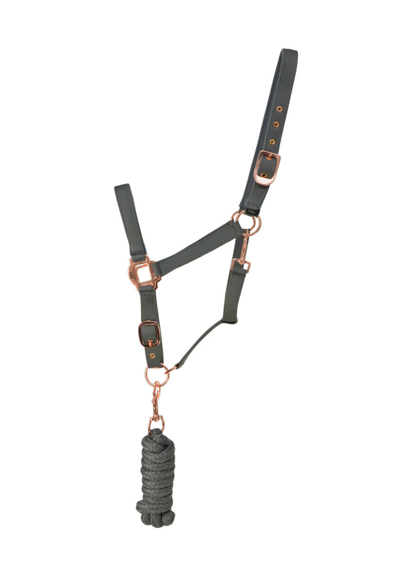 HY Equestrian Hy Rose Gold Fittings Headcollar & Lead Rope Set