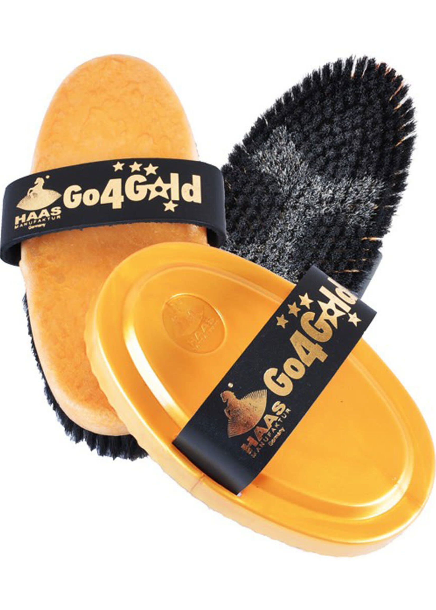 Haas Haas Go 4 Gold Brush & Curry Comb Set