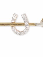 Shires Shires Stock Pin Gold/Silver Crop & Crystal Horseshoe