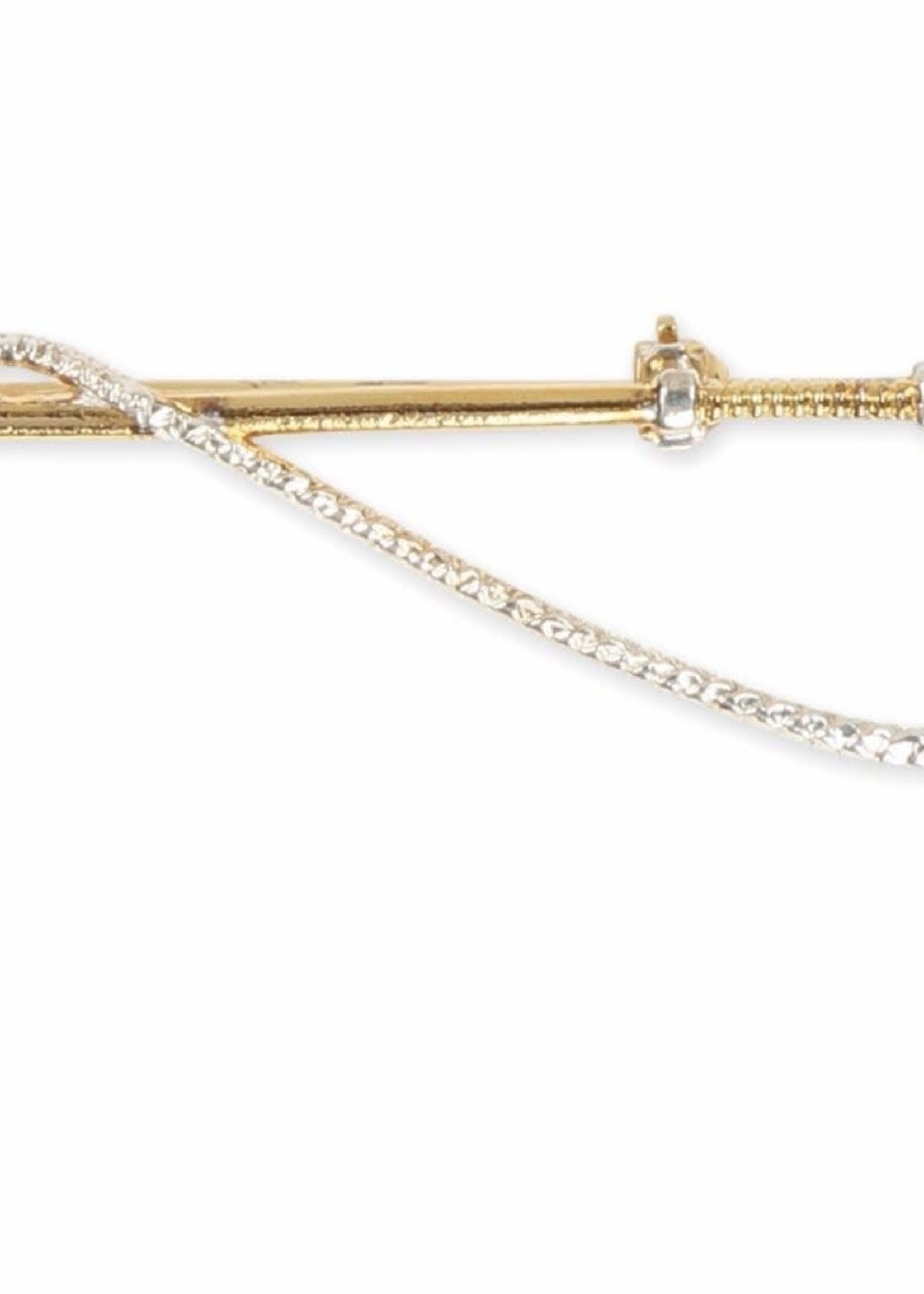 Shires Shires Stock Pin Gold Crop With Silver Thong
