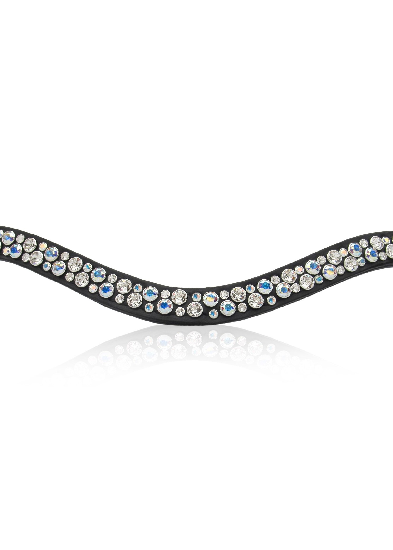 Judi Judi Famous Odessa Double Browband Full Size Black with AB/Clear/Black Swarovski Crystals