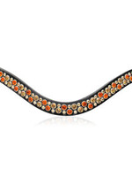 Judi Judi Famous Odessa Double Browband Full Size Black with Indian Sun/Siam/AB Swarovski Crystals