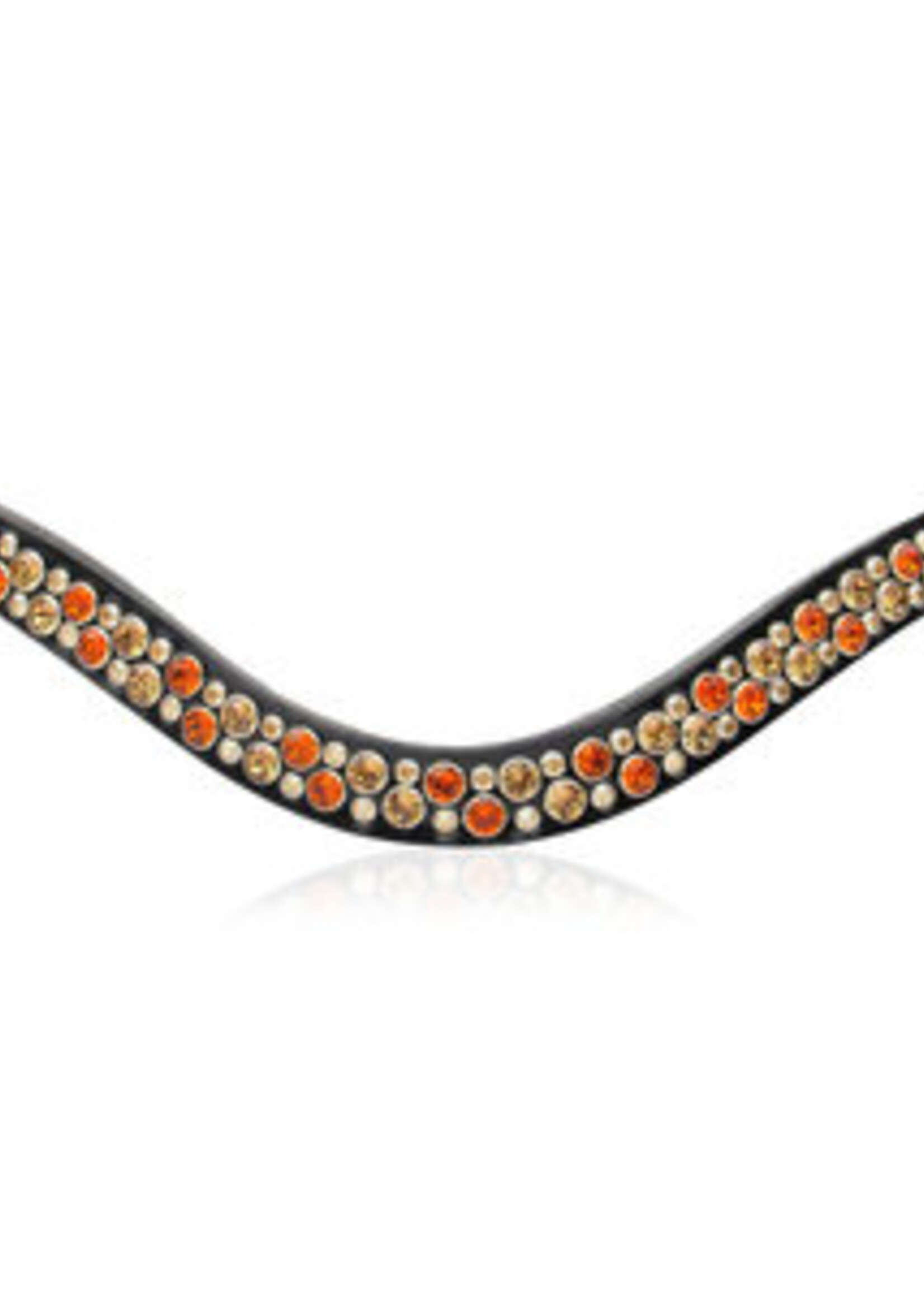 Judi Judi Famous Odessa Double Browband Full Size Black with Indian Sun/Siam/AB Swarovski Crystals
