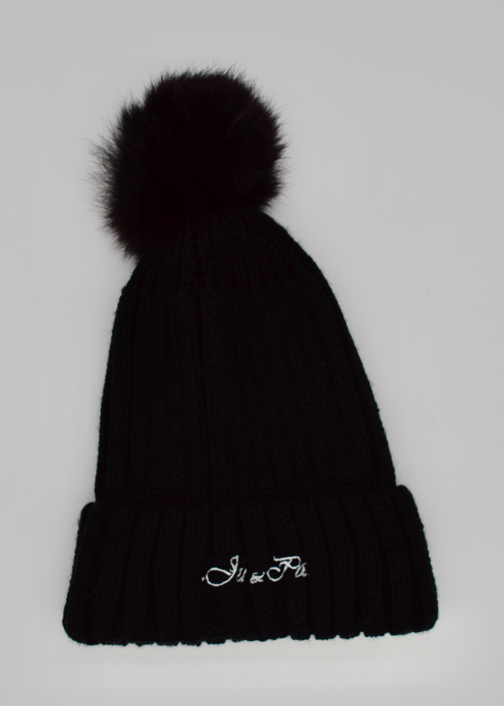 Ju Et Pa Ju Et Pa Knit Hat with Small Fur Pom Pom