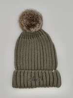 Ju Et Pa Ju Et Pa Knit Hat with Small Fur Pom Pom