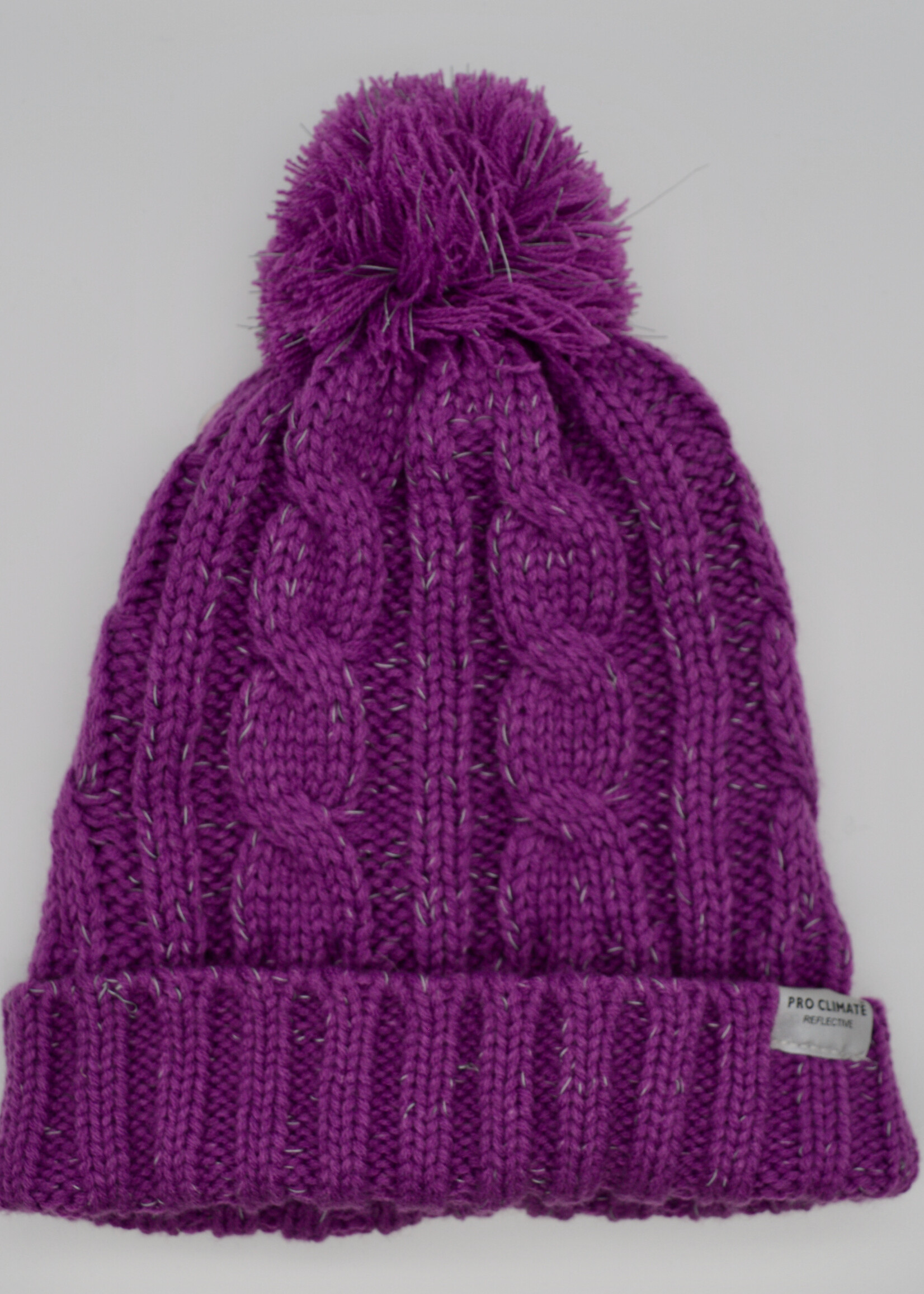 Proclimate Proclimate Duxbury Ladies Chunky Knit Pom Hat with Hi Viz Yarn