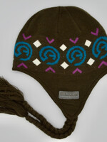 Anky Anky Knitted Hat with Ear Flaps and Plaits Brown One Size