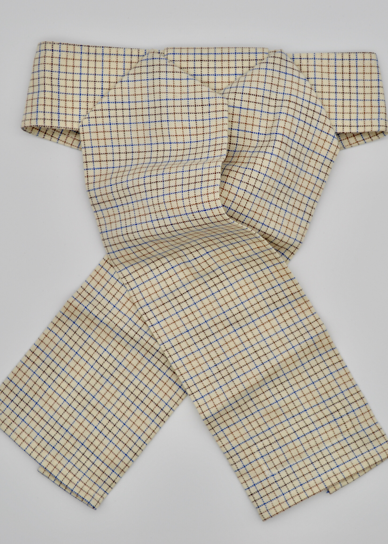Tied Stock Small Check Cream/Blue/Brown